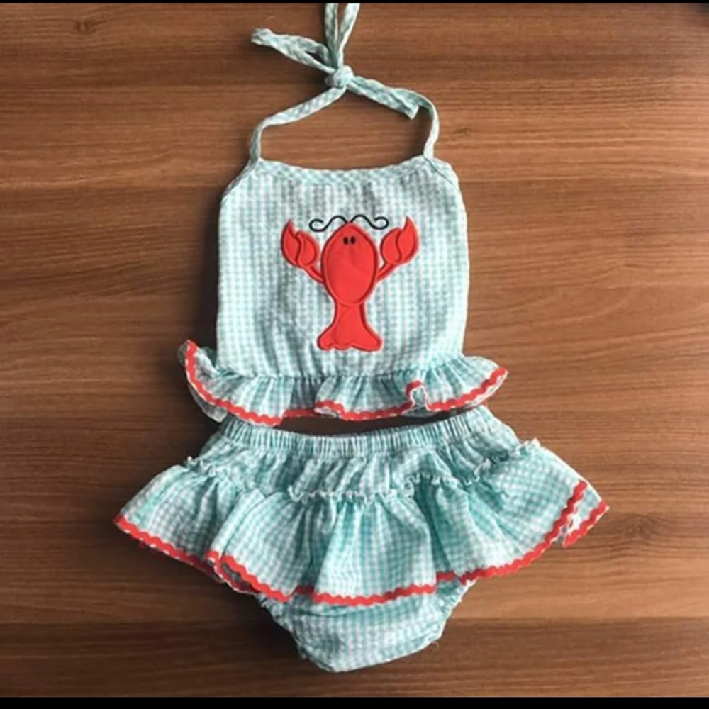Lobster Swimsuit (seersucker cotton)